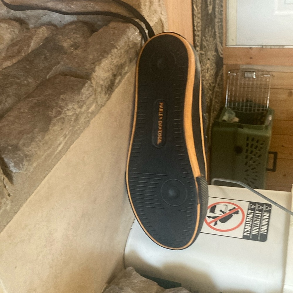 Harley Davidson Motor Cycle Shoes Orange and Black Size 7.5